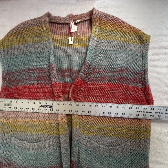 Moth Anthropologie Colorful Knitted Open Front Cardigan Sweater Vest XS/S New - Picture 7 of 9